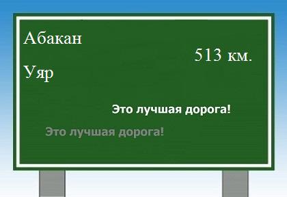 расстояние Абакан    Уяр как добраться