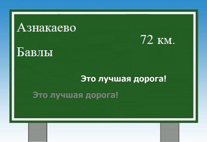 Сколько км от Азнакаево до Бавлов