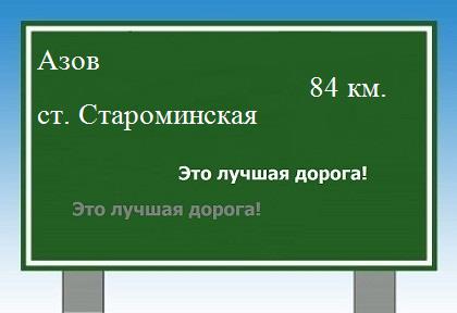 Сколько км от Азова до станицы Староминской