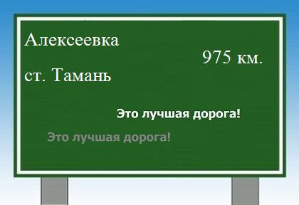 Сколько км от Алексеевки до станицы тамань