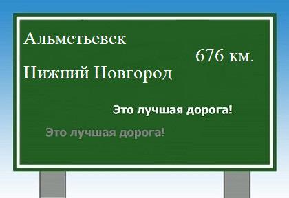 Сколько км от Альметьевска до Нижнего Новгорода
