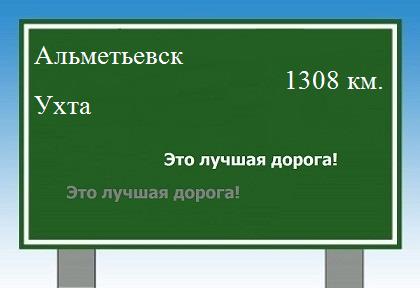 расстояние Альметьевск    Ухта как добраться