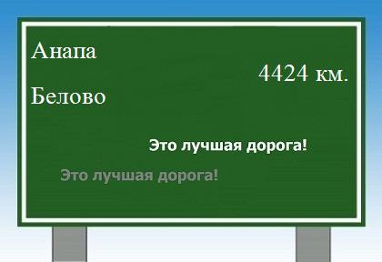 расстояние Анапа    Белово как добраться