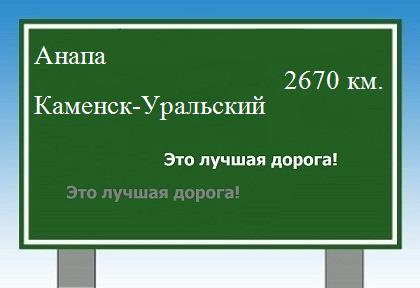 расстояние Анапа    Каменск-Уральский как добраться