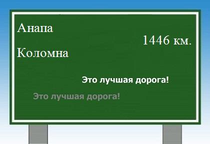 расстояние Анапа    Коломна как добраться