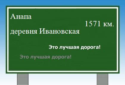 расстояние Анапа    деревня Ивановская как добраться