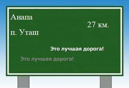расстояние Анапа    поселок Уташ как добраться