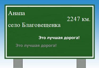 расстояние Анапа    село Благовещенка как добраться