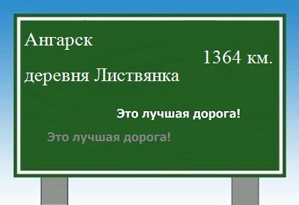 Маршрут от Ангарска до деревни Листвянка
