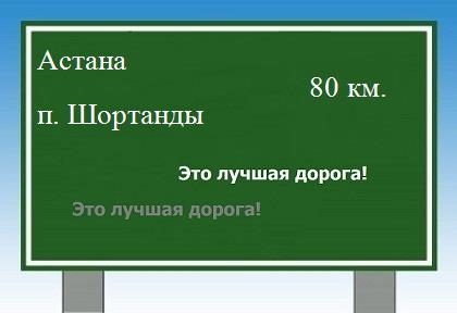 расстояние Астана    поселок Шортанды как добраться