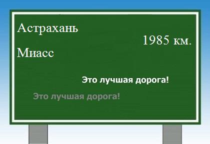 расстояние Астрахань    Миасс как добраться