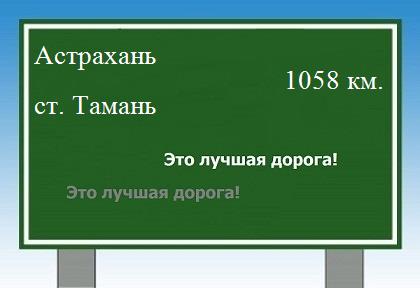расстояние Астрахань    станица Тамань как добраться