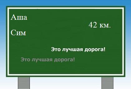 расстояние Аша - Сим как добраться