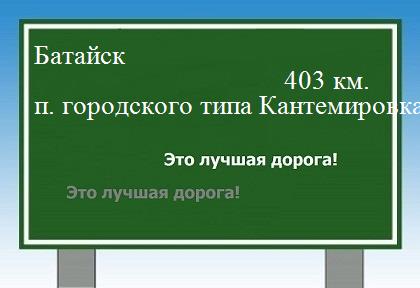 расстояние Батайск    поселок городского типа Кантемировка как добраться