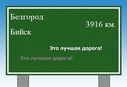 расстояние Белгород    Бийск как добраться