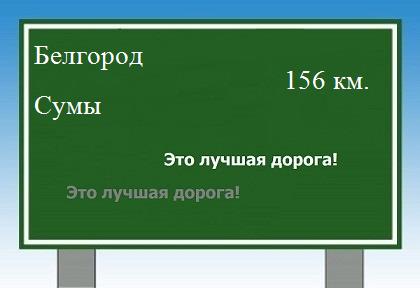 Сколько км от Белгорода до Сум