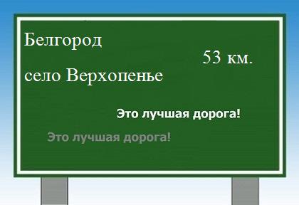 расстояние Белгород    село Верхопенье как добраться