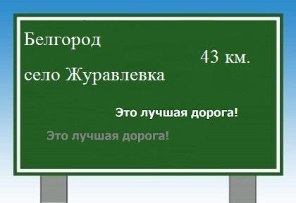 Сколько км от Белгорода до села Журавлевка