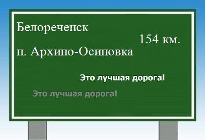 расстояние Белореченск - поселок Архипо-Осиповка как добраться