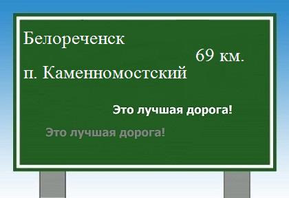 Сколько км от Белореченска до поселка Каменномостский