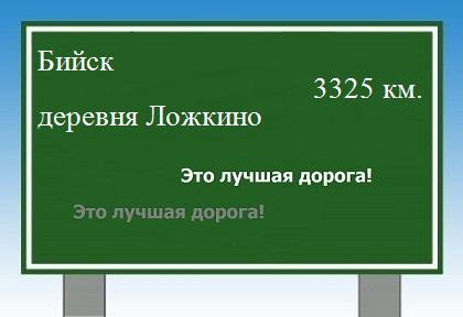 расстояние Бийск    деревня Ложкино как добраться