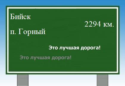 Маршрут от Бийска до поселка Горный