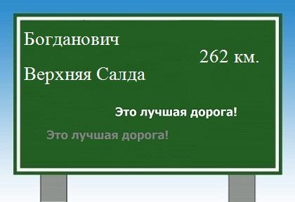 Карта от Богдановича до Верхней Салды