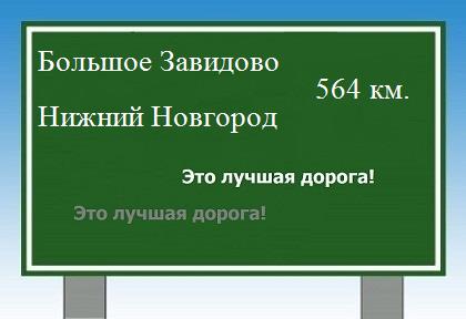 расстояние Большое Завидово - Нижний Новгород как добраться