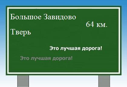 расстояние Большое Завидово - Тверь как добраться