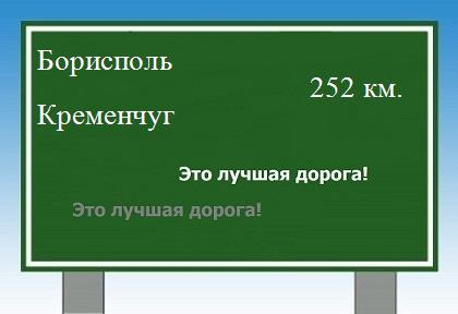 расстояние Борисполь - Кременчуг как добраться
