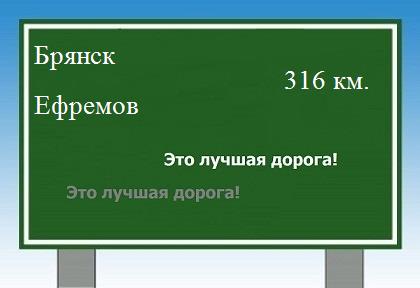 расстояние Брянск    Ефремов как добраться