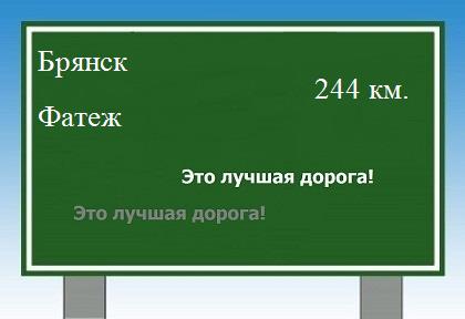 расстояние Брянск    Фатеж как добраться