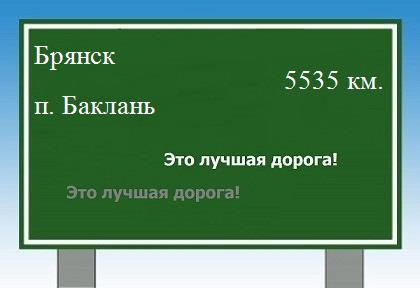 расстояние Брянск  &nbsp; поселок Баклань как добраться