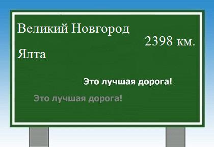 расстояние Великий Новгород    Ялта как добраться