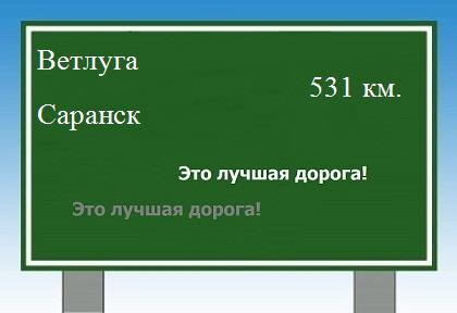 Как проехать из Ветлуги в Саранска