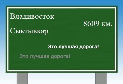 расстояние Владивосток    Сыктывкар как добраться