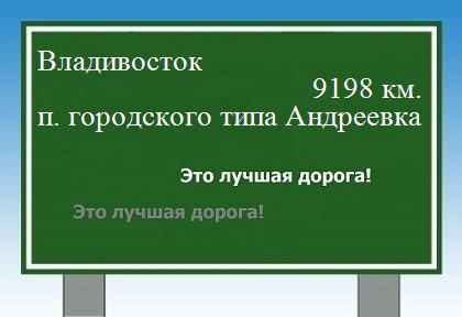 расстояние Владивосток    поселок городского типа Андреевка как добраться