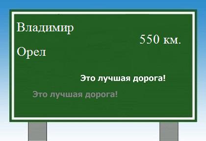 расстояние Владимир    Орел как добраться
