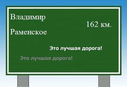 расстояние Владимир    Раменское как добраться