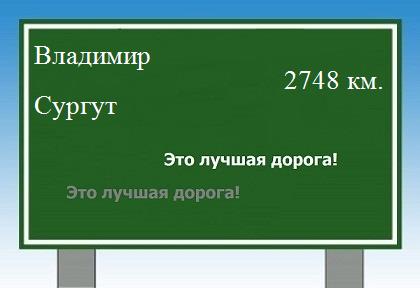 расстояние Владимир    Сургут как добраться