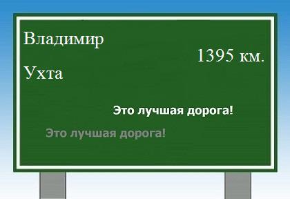 расстояние Владимир    Ухта как добраться