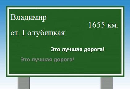 расстояние Владимир    станица Голубицкая как добраться