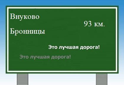 расстояние Внуково - Бронницы как добраться