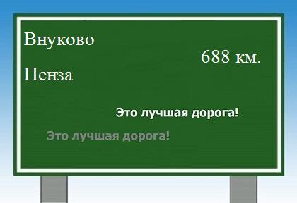 расстояние Внуково - Пенза как добраться