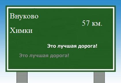 расстояние Внуково - Химки как добраться