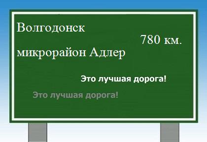расстояние Волгодонск    микрорайон Адлер как добраться