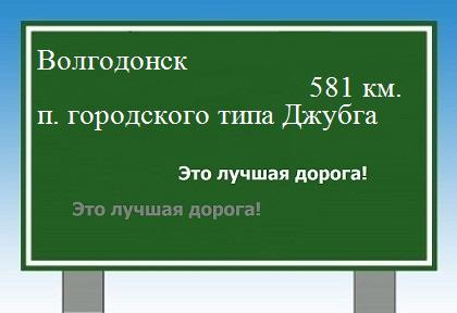 расстояние Волгодонск    поселок городского типа Джубга как добраться