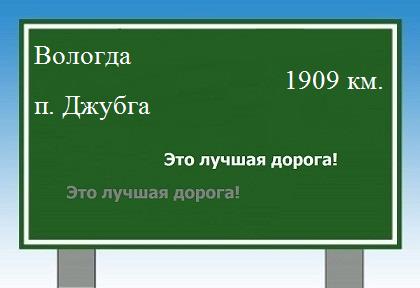 расстояние Вологда - поселок Джубга как добраться