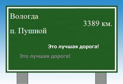 расстояние Вологда    поселок Пушной как добраться