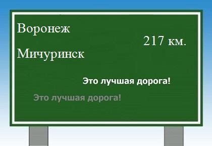 расстояние Воронеж  &nbsp; Мичуринск как добраться